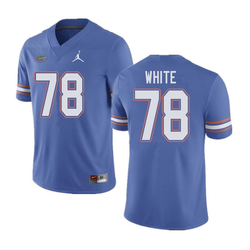 Men's NCAA Florida Gators Ethan White #78 Stitched Authentic Jordan Brand Blue College Football Jersey NSE5665AK